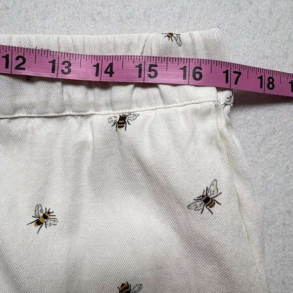 SOPHIE ALLPORT Women Pajama Pants Bees Elastic Drawstring Waist Sz L White 11-7 - Picture 9 of 12